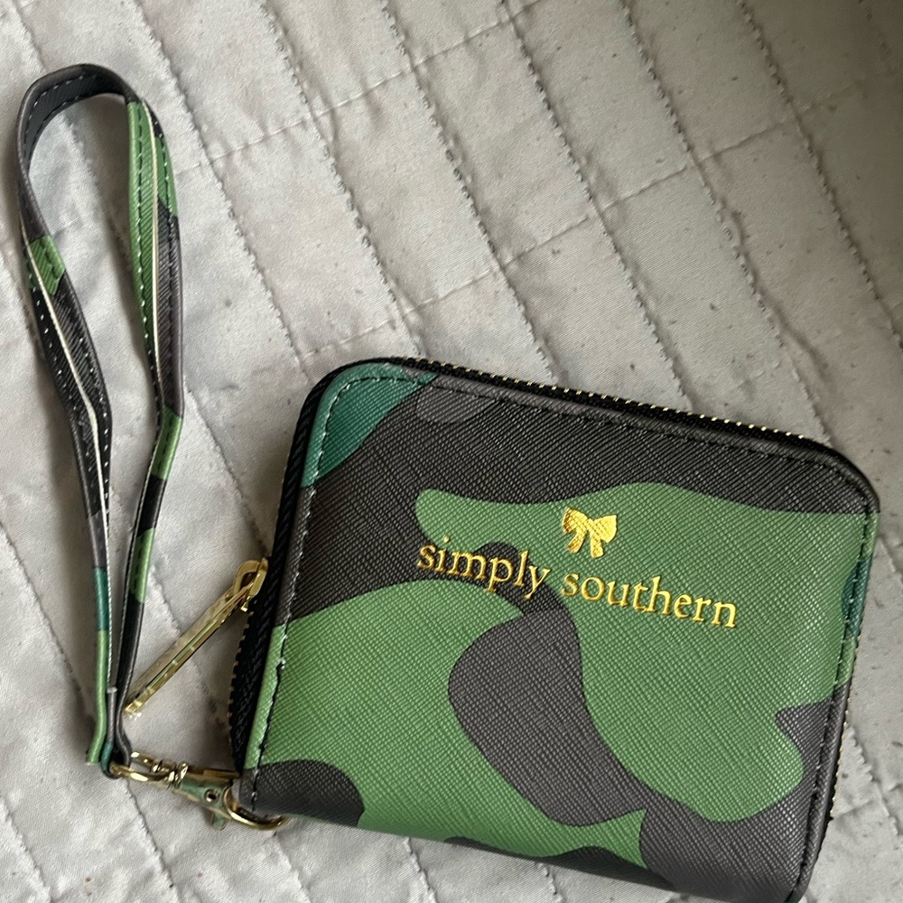 Simply Southern Camouflage Wristlet with Gold Accents